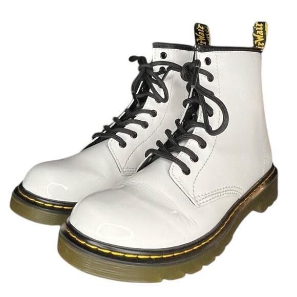 Unisex Dr. Martens Airwair 1460 J Patent Leather Combat Boot Size M4/W5 White - Picture 2 of 6